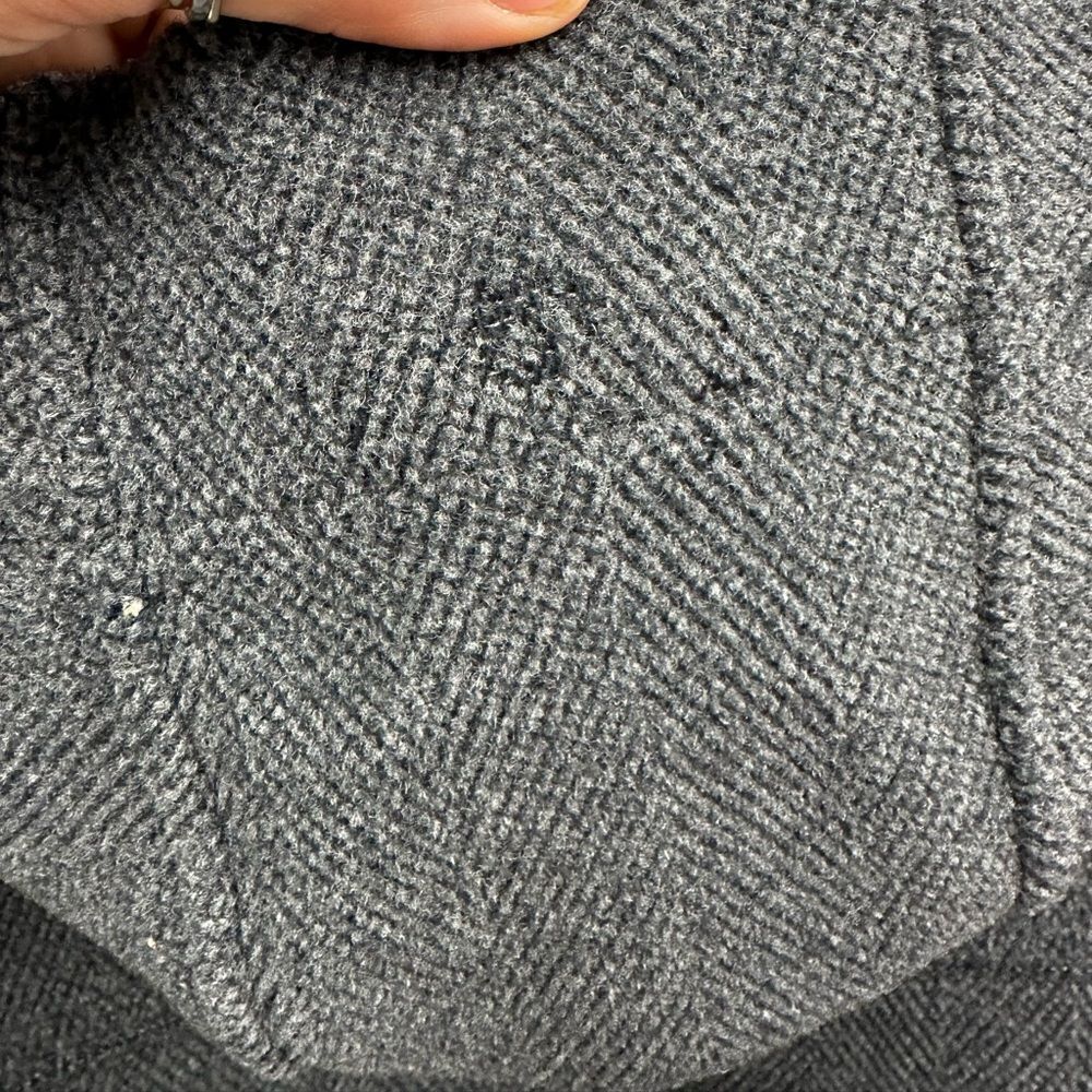 Vintage Mulberry London 90's Gray Wool Herringbone Hooded Toggle Pea Coat Size M - Picture 12 of 13
